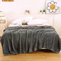 Плед фланелевый CRISTELLE STRIPE PREMIUM темно-серый 150х200