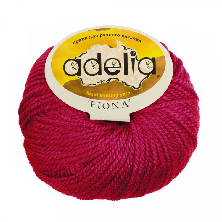 Пряжа ADELIA FIONA №203 малиновая 50% шерсть, 50% акрил, 10 шт х 50 гр, 90 м +/- 3 м