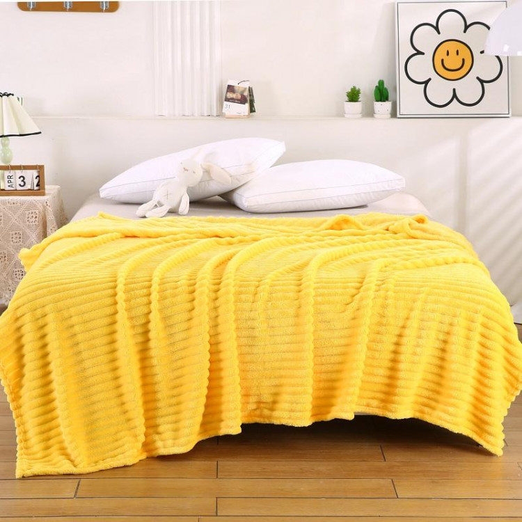 Плед фланелевый CRISTELLE STRIPE PREMIUM желтый 150х200