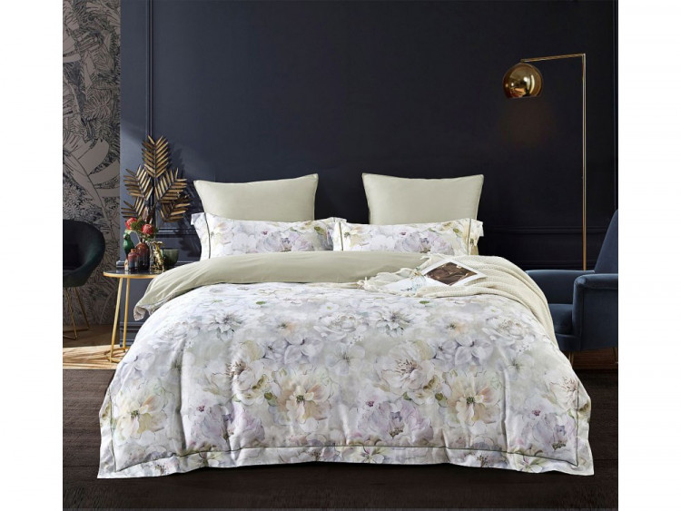 Постельное белье из египетского хлопка Premium ASABELLA Бутоны пионов 50х70 (2шт) и 70х70 (2шт) евро