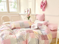 Постельное белье из твил-сатина TANGO лоскутная история 50х70 (2шт) 2-спальное