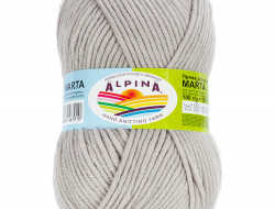Пряжа ALPINA MARTA №033 светло-серая 100% тактифил 5 шт х 100 гр, 120 м +/- 6 м