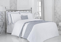 Постельное белье из сатина де люкс SAREV SPORT CHIC 300TC N304 KRAKOW V4-BEYAZ 50х70 (4шт) евро