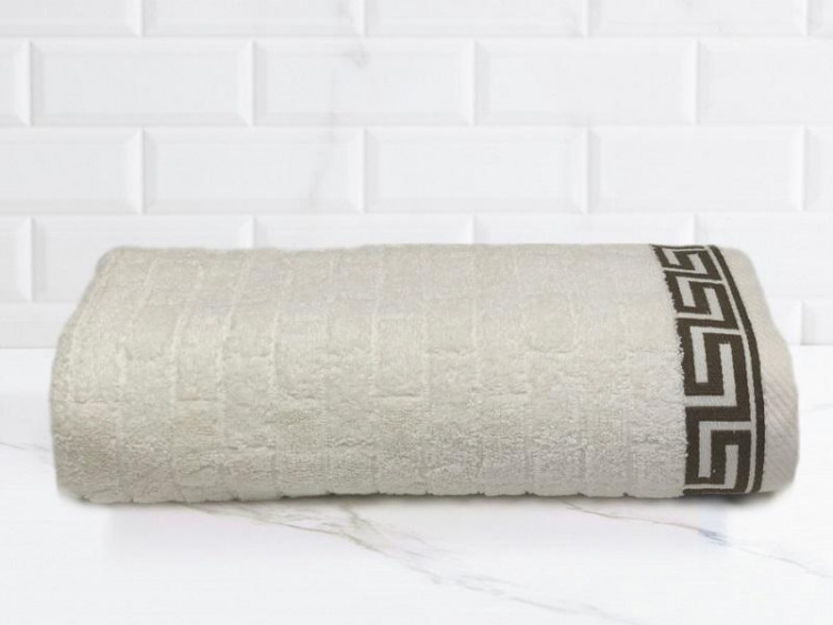 Полотенце махровое хлопковое KARVEN H3267 GREK krem 70х140