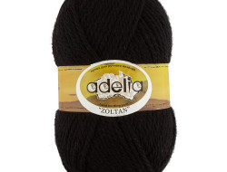 Пряжа ADELIA ZOLTAN №177 черная 100% шерсть, 5 шт х 100 гр, 115 м +/- 5 м
