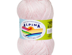 Пряжа ALPINA XENIA №158 бледно-розовая 100% мерсеризованный хлопок 10 шт х 50 гр, 240 м +/- 10 м