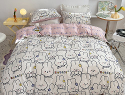 Постельное белье из сатина TANGO cute rabbit 70х70 (2шт) 1,5-спальное