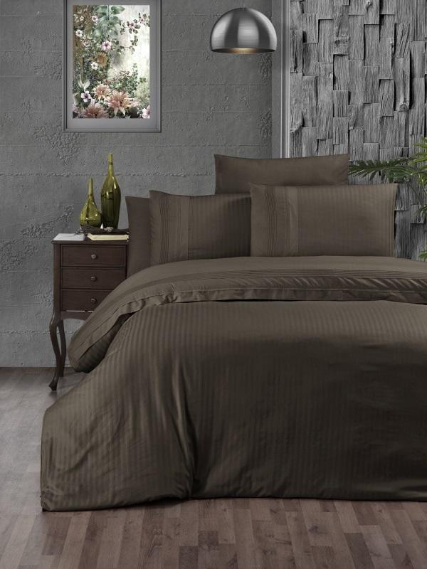 Постельное белье из DELUXE ранфорса KARVEN N028 GALA BROWN 50х70 (2шт) 1,5-спальное