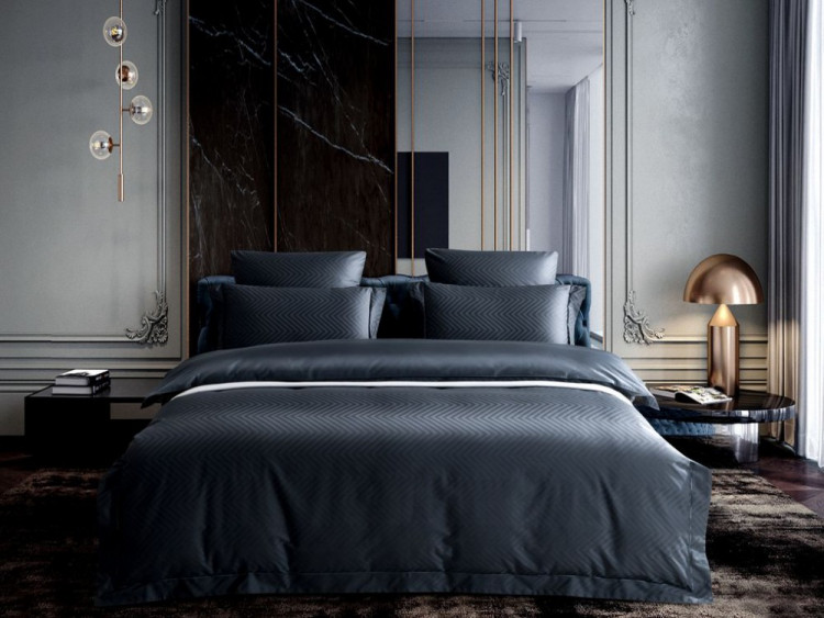 Постельное белье из хлопкового жаккарда ASABELLA 1515-6 50х70 (2шт) и 70х70 (2шт) евро