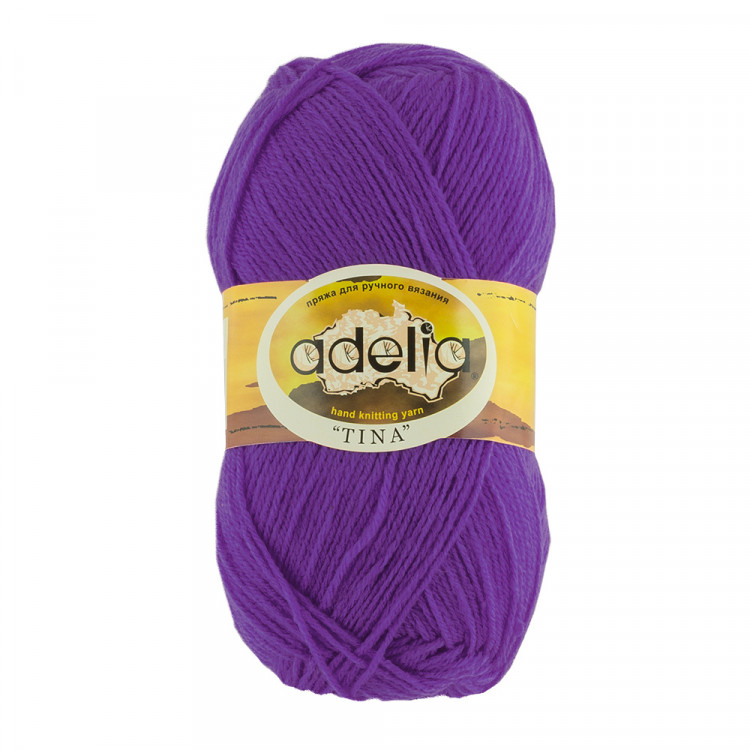 Пряжа ADELIA TINA №039 ярко-сиреневая 100% акрил, 5 шт х 100 гр, 308 м +/- 10 м