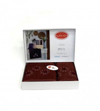 Набор полотенец махровых хлопковых в коробке KARVEN HS1676 KARDELEN V6 бордовый 50х90 (1шт), 70х140 (1шт)