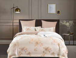 Постельное белье из хлопкового жаккарда ASABELLA Пионовый сад 50х70 (2шт) и 70х70 (2шт) евро
