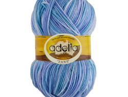 Пряжа ADELIA JANE №08 темно-голубая-голубая 100% акрил, 10 шт х 50 гр, 227 м +/- 10 м