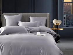 Постельное белье фланелевое из тенсела ASABELLA Элегантность серого 50х70 (2шт) и 70х70 (2шт) евро