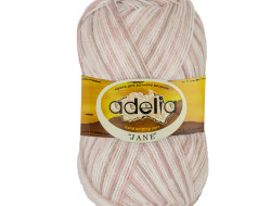 Пряжа ADELIA JANE №07 белая-бежевая-светло-розовая 100% акрил, 10 шт х 50 гр, 227 м +/- 10 м
