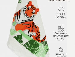 Полотенце для кухни DIVA AFRODITA ТИГРЫ LUX 40х60 (1шт) салатовое