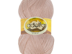 Пряжа ADELIA TINA №081 светло-бежевая 100% акрил, 5 шт х 100 гр, 308 м +/- 10 м
