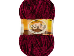 Пряжа ADELIA DOLLY  VELOUR №17 вишневая 100% микрополиэстер, 5 шт х 100 гр, 93 м +/- 6 м