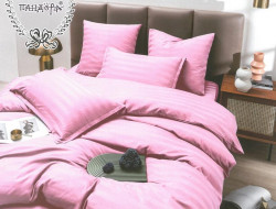 Постельное белье из страйп-сатина ПАНДОРА нежно-розовое 2-спальное