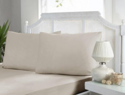 Простыня на резинке из ранфорса KARVEN P902 v4 светло-серая 100х200х33 с наволочкой 50х70