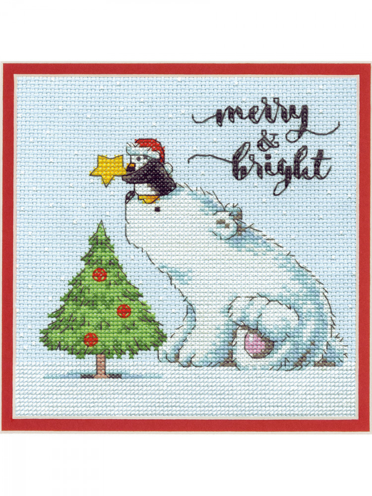 Набор для вышивания DIMENSIONS 70-08990 Рождественский медведь 15 х 15 см