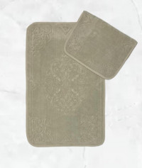 Набор ковриков для ванной хлопковый KARVEN KV423 ALA светло-бежевый 50х60 (1шт), 60х100 (1шт)