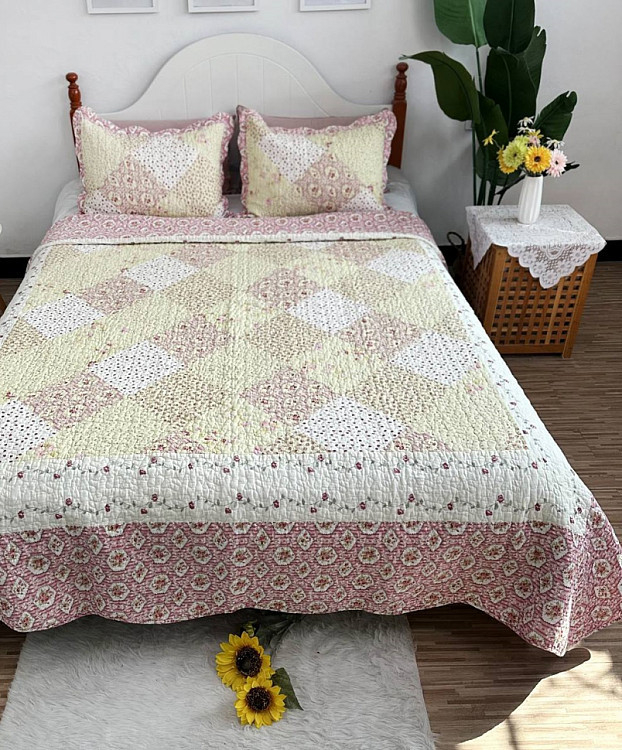 Покрывало с наволочками хлопковое TANGO PATCHWORK PW333-218 230х250