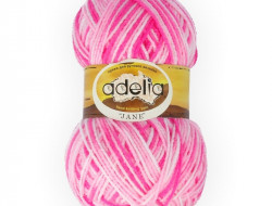 Пряжа ADELIA JANE №11 белая-розовая-ярко-розовая 100% акрил, 10 шт х 50 гр, 227 м +/- 10 м