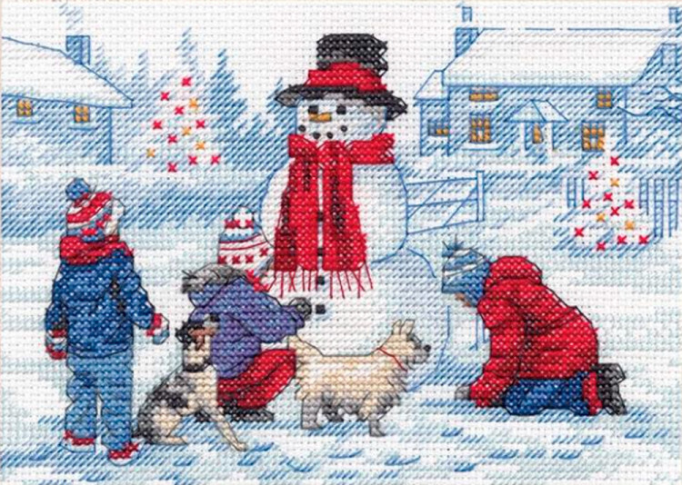 Набор для вышивания DIMENSIONS 70-08993 Лепим снеговика 17 х 12 см