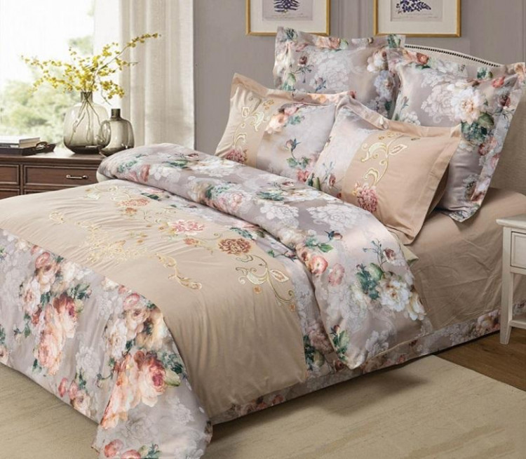 Постельное белье из сатина с вышивкой SAILID D-216-3 евро