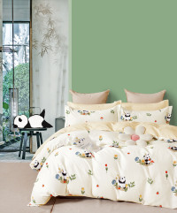 Постельное белье из твил-сатина TANGO панда на полянке 70х70 (2шт) 2-спальное