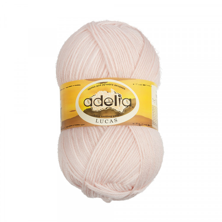 Пряжа ADELIA LUCAS №31 бледно-розовая 70% шерсть, 30% акрил, 5 шт х 100 гр, 218 м +/- 10 м