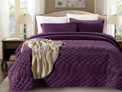 Покрывало с наволочками тонкое велюровое TANGO ROXETTE ROX-08 240х260