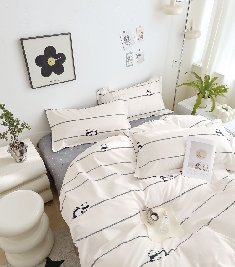 Постельное белье из твил-сатина TANGO дружные панды 70х70 (2шт) 2-спальное