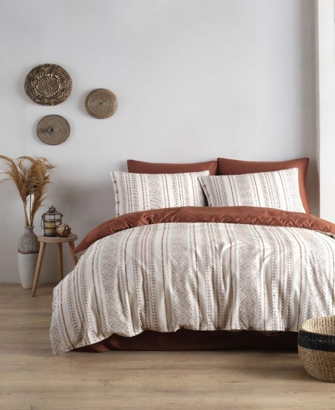 Постельное белье из хлопкового жаккарда KARVEN N301 AUTENTICO TERRACOTA 50х70 (2шт), 70х70 (2шт) евро