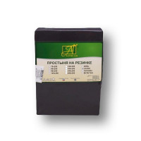 Простыня на резинке из сатина АЛЬВИТЕК ПР-СО-Р-160-ГР графит 160х200