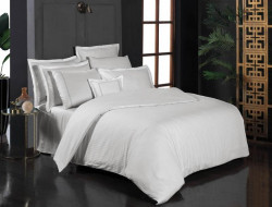 Постельное белье из страйп-сатина де люкс SAREV SPORT CHIC 260TC N303 JACQUARD STRIPE V1-BEYAZ 50х70 (2шт) 1,5-спальное