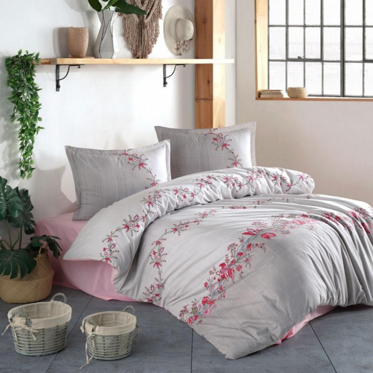 Постельное белье из ранфорса KARVEN N023 LORINDA PINK V-1 50х70 (2шт), 70х70 (2шт) евро