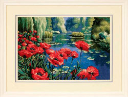 Набор для вышивания DIMENSIONS 20066 Маки на берегу озера 28x41 см