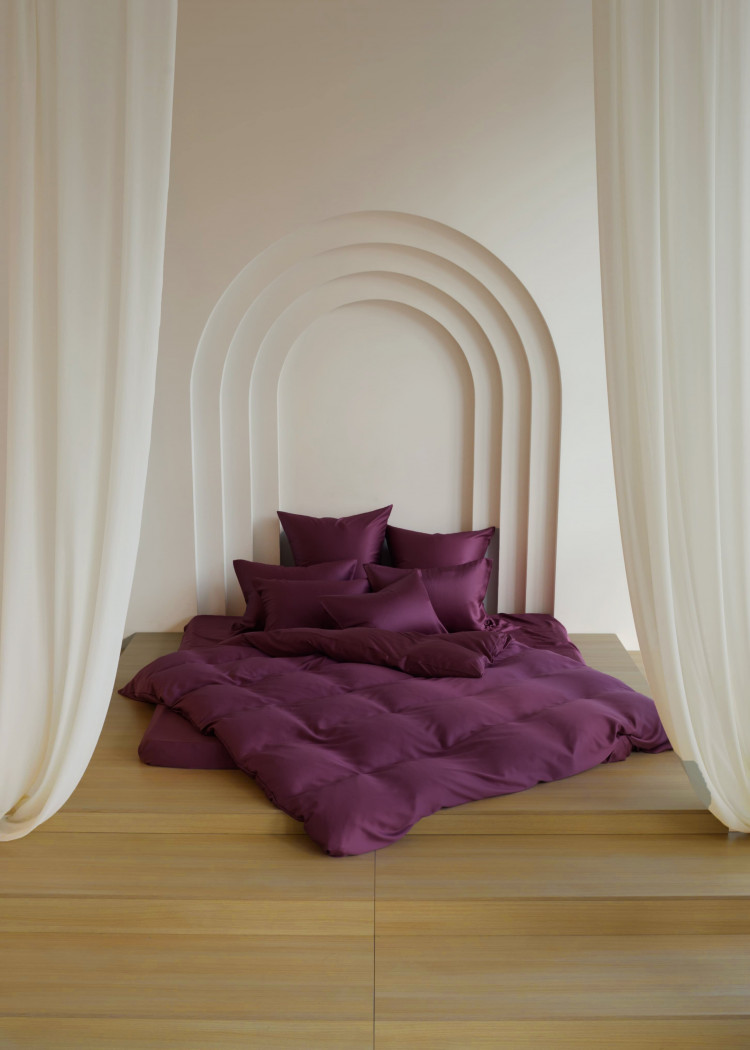 Постельное белье с простыней на резинке 160х200 GERMAN GRASS PURPLE BRILLIANT GRASS 50х70 (2шт), 70х70 (2шт) евро