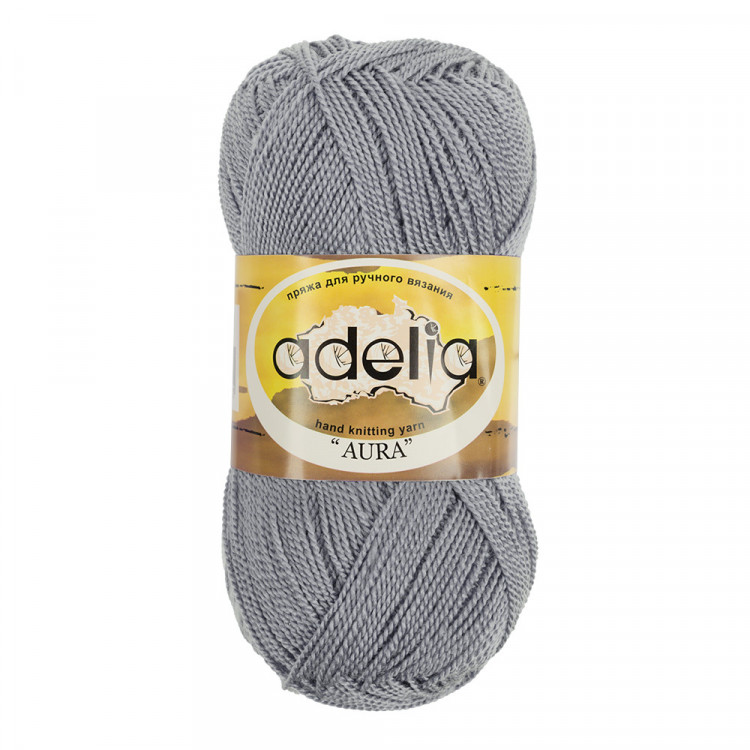Пряжа ADELIA AURA №012 светло-серая 100% акрил, 10 шт х 50 гр, 250 м +/- 5 м