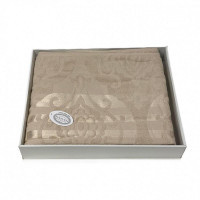 Плед из хлопка махровый KARVEN P963 CORNELY V2 светло-бежевый 220х240