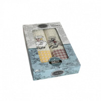 Набор кухонных полотенец вафельных хлопковых KARVEN HM750 ПОВАРА V17 50х70 (2шт)