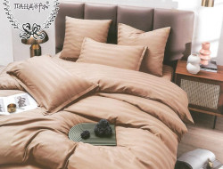 Постельное белье из страйп-сатина ПАНДОРА капучино 2-спальное