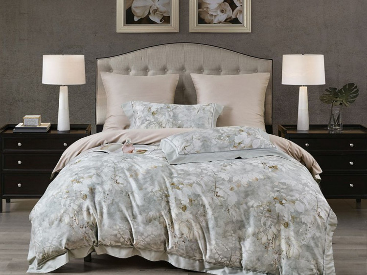 Постельное белье фланелевое из тенсела ASABELLA Морозное утро 50х70 (2шт), 70х70 (2шт) евро