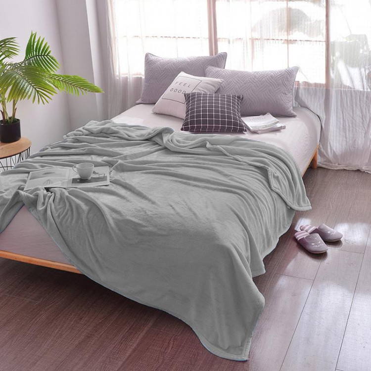 Плед однотонный из микрофибры TANGO ALLEGRIA AL-21 серый 150х200