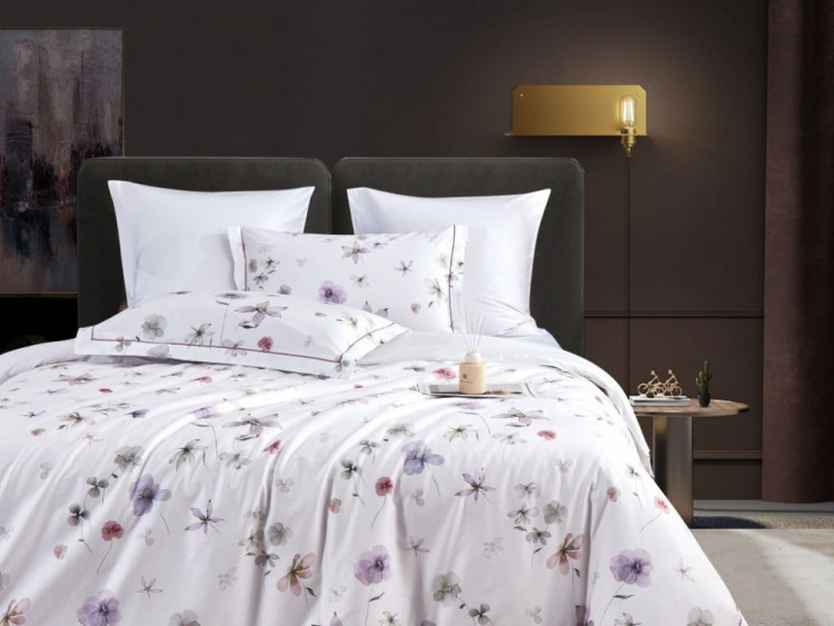 Постельное белье из египетского хлопка Premium ASABELLA Ботаника 50х70 (1шт) и 70х70 (1шт) 1,5-спальное