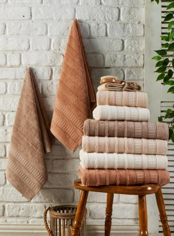 Набор полотенец махровых хлопковых KARVEN COTTON PENYE HS1005 SAMANYOLU 70х140 (4шт)