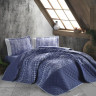Покрывало из хлопка стеганое KARVEN Y923 COZA V2 MAVI 180х240 с наволочкой 50х70