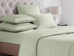 Простыня на резинке из сатина SAILID SL-18-160 оливковая 160х200х25